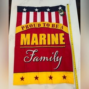 Decorative Outdoor Flag 29” x 42” Proud to be a Marine Family New